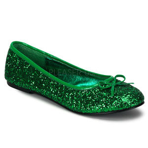 Bow Round Toe Glitter Ballet Flats Shoes